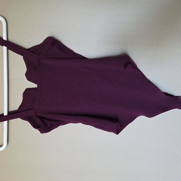 Socialite Purple Bodysuit V-Notch Design Size S - Picture 4 of 5